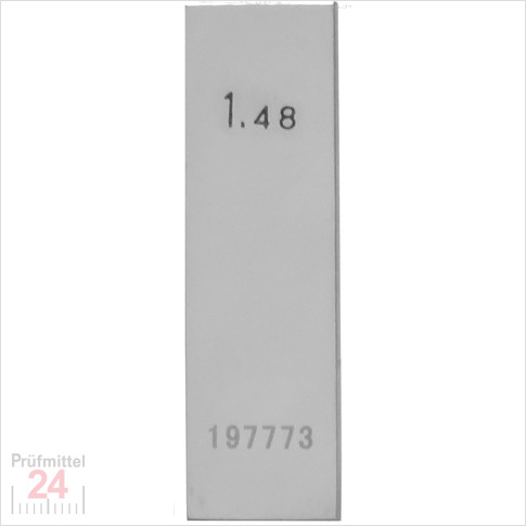STEINLE 4202 Einzel Parallel Endmaß Stahl 1,48 mm
DIN EN ISO 3650 mit Toleranzklasse: 2