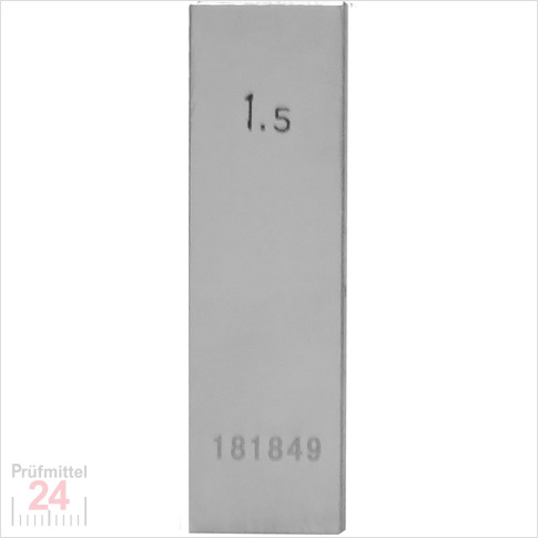 STEINLE 4202 Einzel Parallel Endmaß Stahl 1,5 mm
DIN EN ISO 3650 mit Toleranzklasse: 2