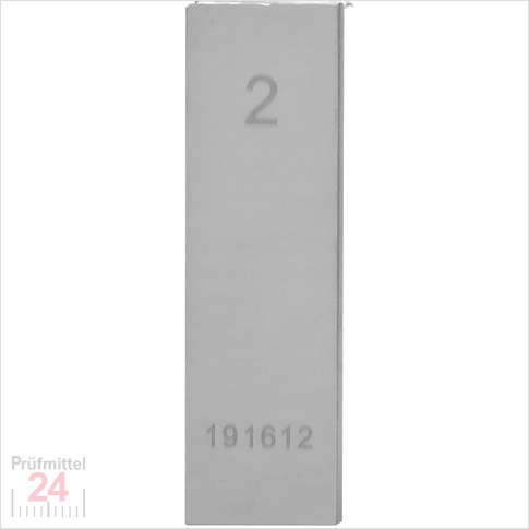 STEINLE 4202 Einzel Parallel Endmaß Stahl 2 mm
DIN EN ISO 3650 mit Toleranzklasse: 2