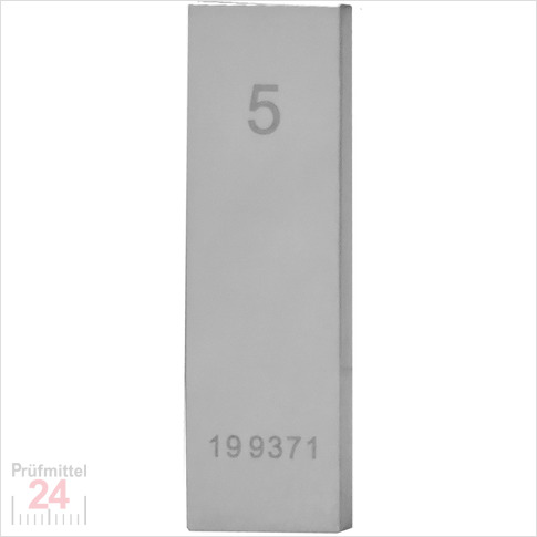 STEINLE 4202 Einzel Parallel Endmaß Stahl 5 mm
DIN EN ISO 3650 mit Toleranzklasse: 2
