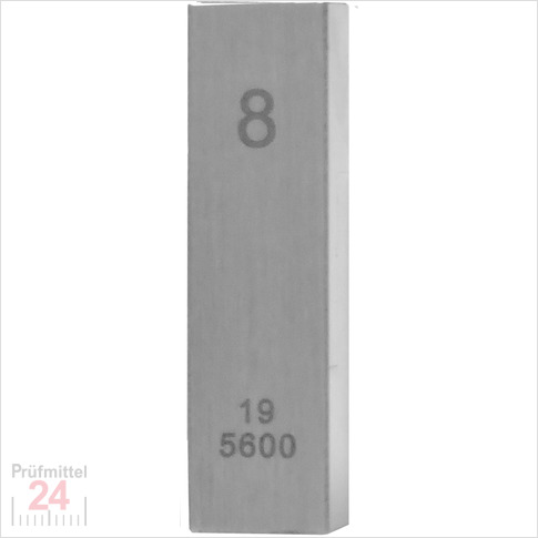 STEINLE 4202 Einzel Parallel Endmaß Stahl 8 mm
DIN EN ISO 3650 mit Toleranzklasse: 2