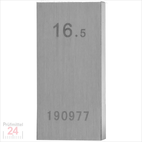 STEINLE 4202 Einzel Parallel Endmaß Stahl 16,5 mm
DIN EN ISO 3650 mit Toleranzklasse: 2