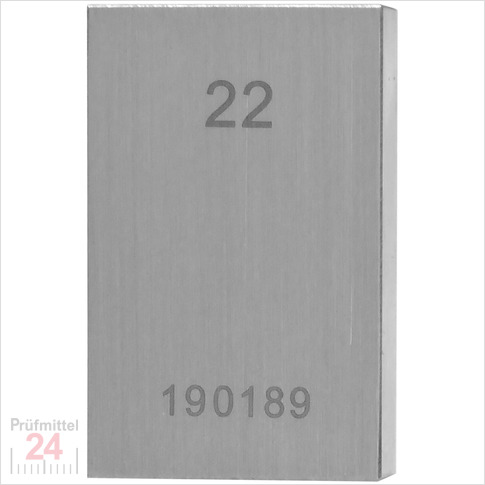 STEINLE 4202 Einzel Parallel Endmaß Stahl 22 mm
DIN EN ISO 3650 mit Toleranzklasse: 2