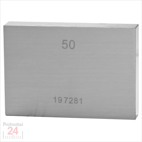 STEINLE 4202 Einzel Parallel Endmaß Stahl 50 mm
DIN EN ISO 3650 mit Toleranzklasse: 2
