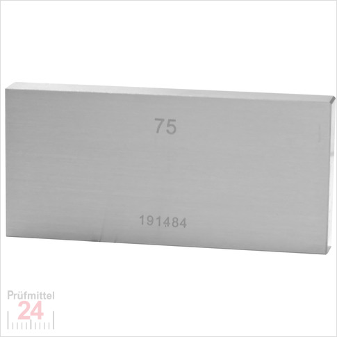 STEINLE 4202 Einzel Parallel Endmaß Stahl 75 mm
DIN EN ISO 3650 mit Toleranzklasse: 2