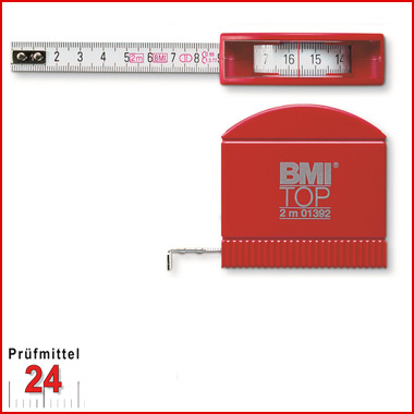 BMI Taschenbandmaß 407 TOP, Länge 3 m, mm-Teilung 
Bandbreite: 13 mm, weiß lackiertes Band , Gehäuse rot
Massband 407341
Aktionspreis gültig bis 31.07.2026
Nur solange der Vorrat reicht