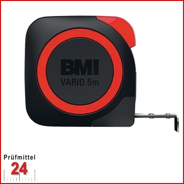 BMI Taschenbandmaß 411 VARIO Standard, Länge 2 m
Bandbreite: 13 mm, weiß lackiertes Band, 
Gehäuse schwarz/rot, Massband 411241