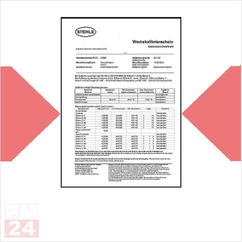 Werks Kalibrierung Dickenmessgeräte bis 50 mm
in einem DAkkS akkreditiertem Prüflabor
Inkl. PDF Werks-Kalibrierschein rückführbar auf DKD / DAkkS Normal