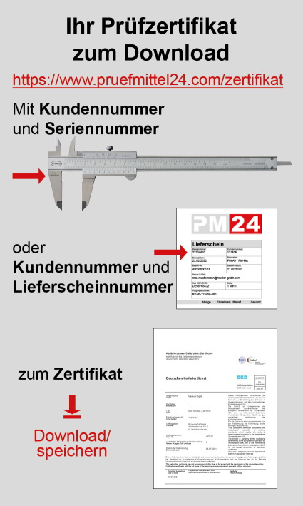 Prüfzertifkat Download Anleitung