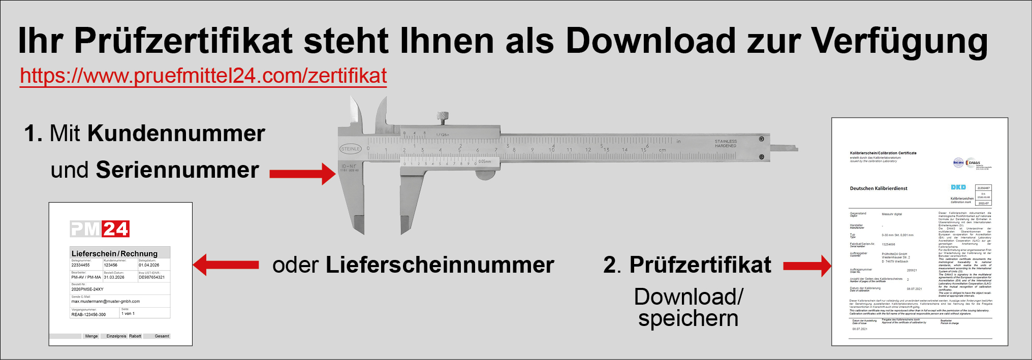 Prüfzertifkat Download Anleitung